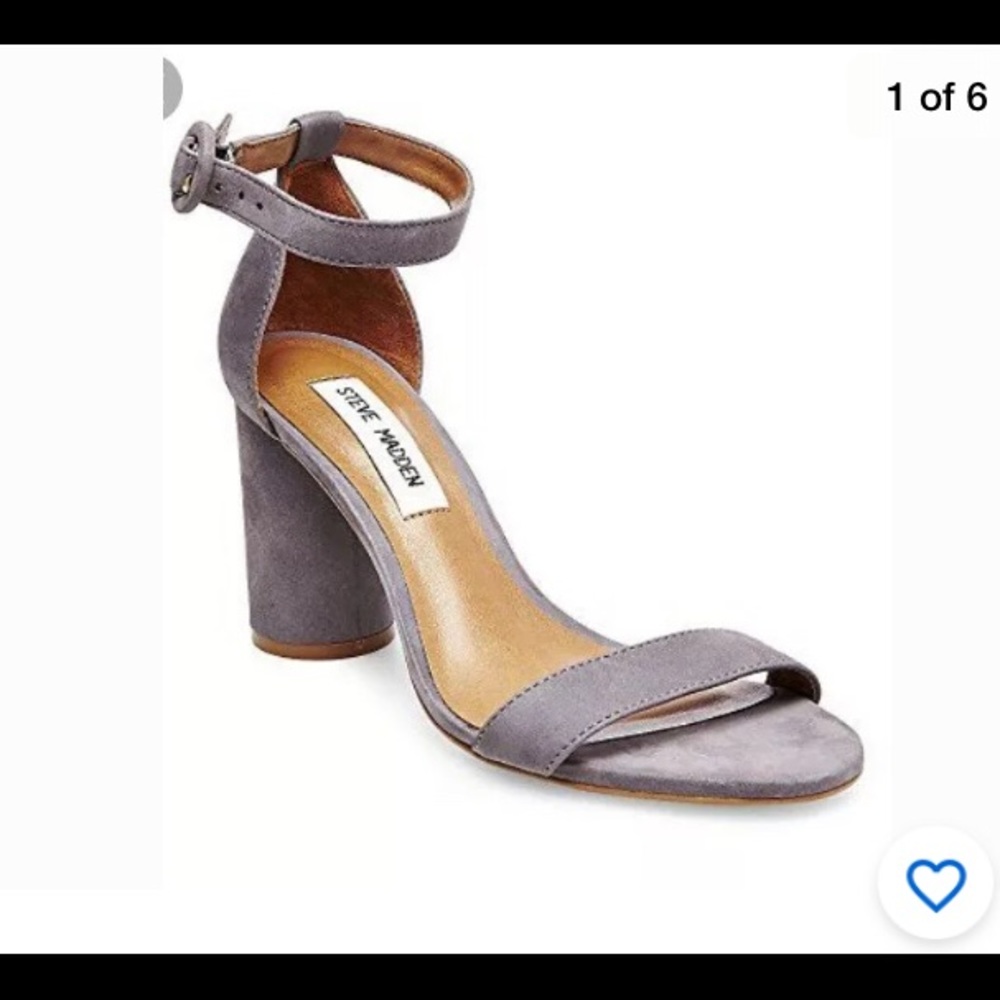 Steve Madden Grey Nubuck Shanna Heels 8.5